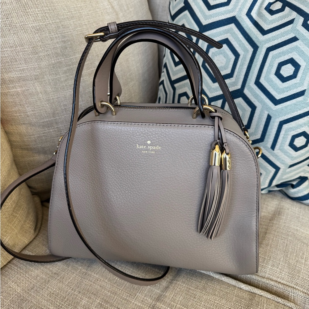 kate spade Gray Dome Satchel with Tassel